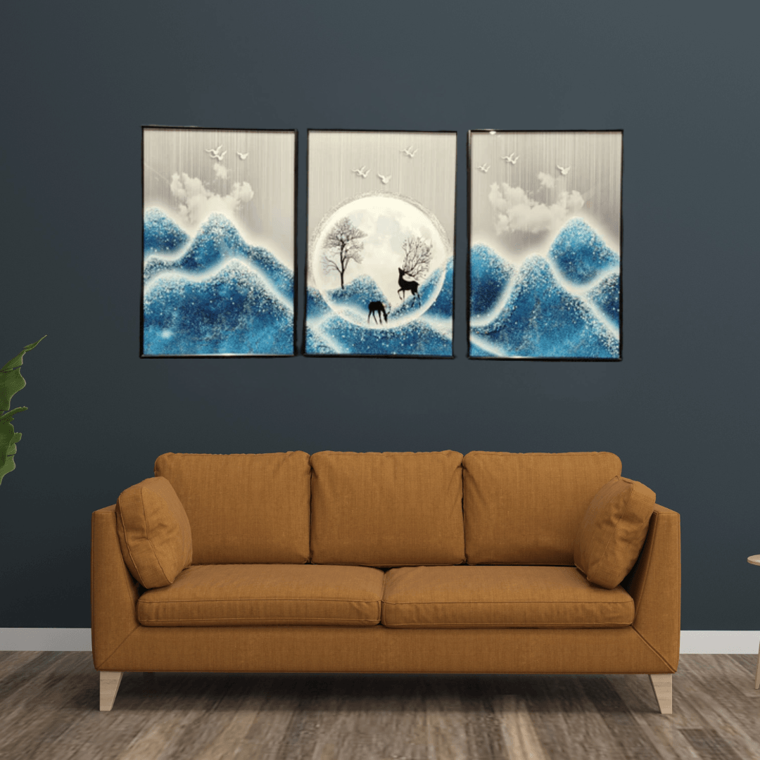 Modern Crystal Painting set of 3 45